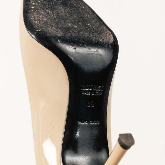 Miu Miu Cream Vernice Leather Pointed-Toe Pumps - Picture 5 of 9
